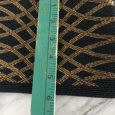 Vintage black and gold evening bag