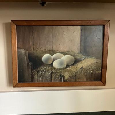 K1422 Antique Still Life Oil Painting on Board Dated 1875 Signed A. Brooks