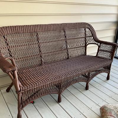 O1437 Dark Brown Resin Outdoor Wicker Sofa