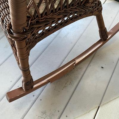 O1439 Set of Three Resin Dark Brown Wicker Furniture (AS-IS)