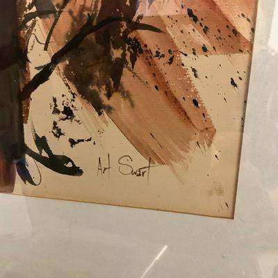 MDR1442 Mid Century Modern Signed Watercolor