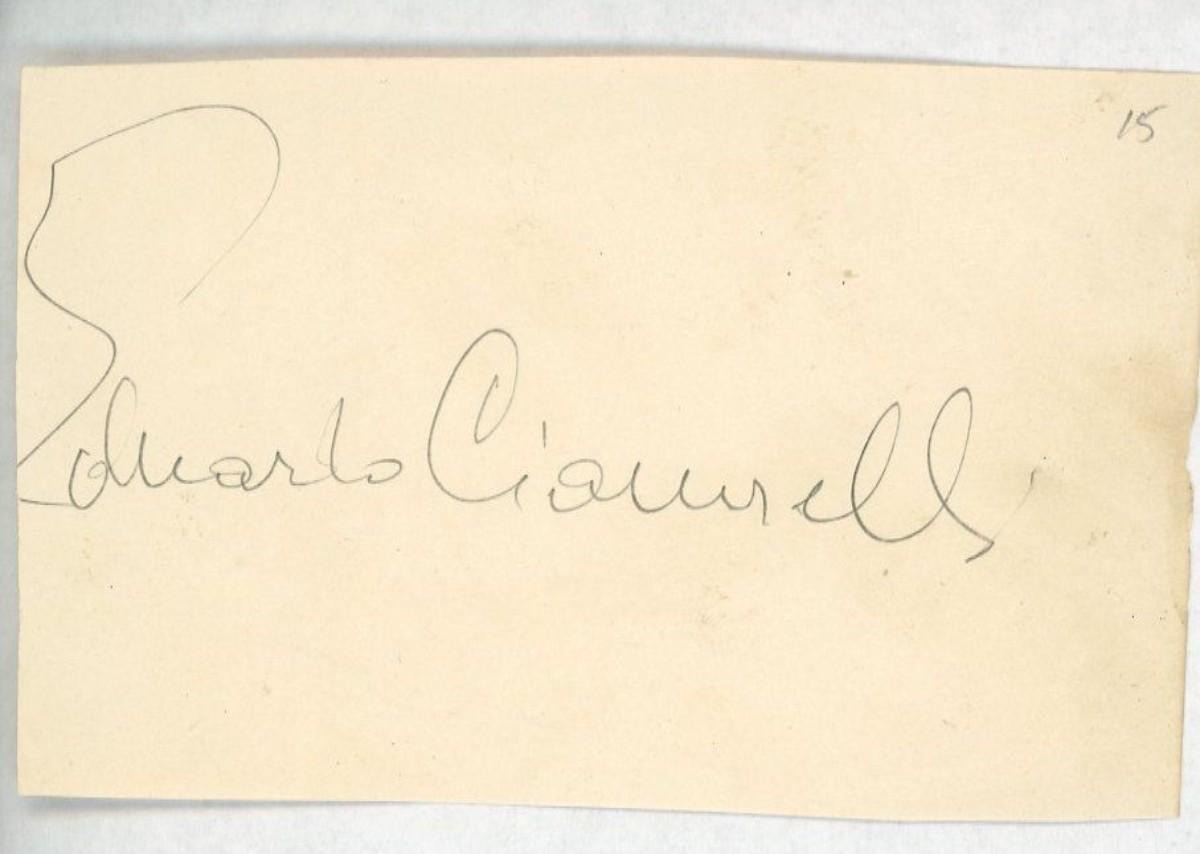 Italian baritone Eduardo Ciannelli original signature