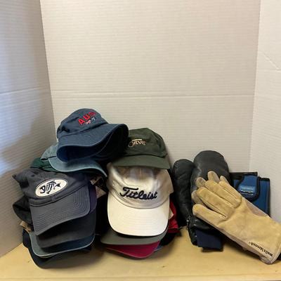 MDR1457 Lot of Baseball Caps and Gloves