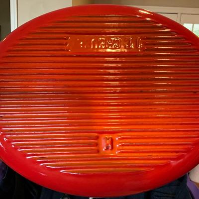 K1469 Le Creuset French Volcanic Flame Enamel Cast Iron 14" Dutch Oven