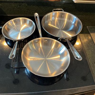 K1481 Set of Three ALL-CLAD Skillet Pans