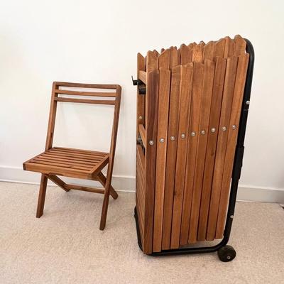SMALL SPACE SOLUTIONS ~ Ten (10) Teak Folding Chairs ~ *Read Details