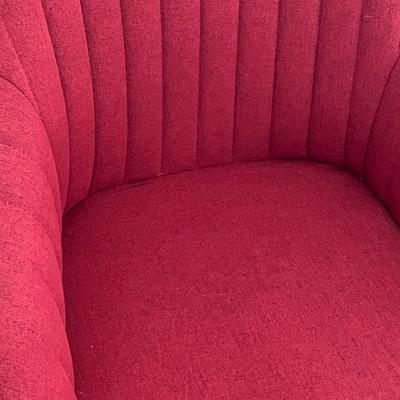 Modern Swivel Accent Armchair ~ With Red Slipcover