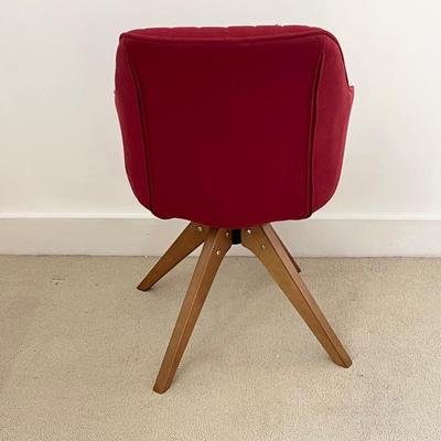 Modern Swivel Accent Armchair ~ With Red Slipcover