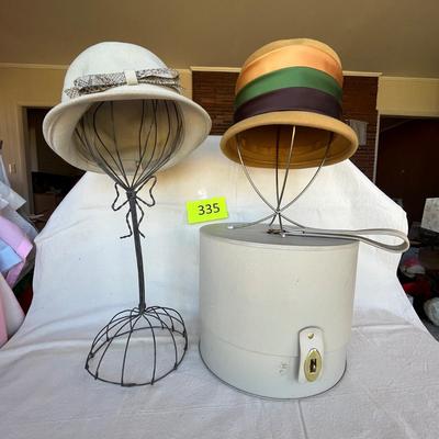 2 Vintage hats w/ hat box.