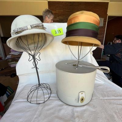 2 Vintage hats w/ hat box.