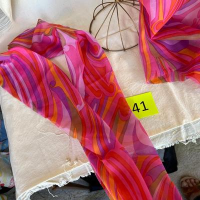 Vintage 60s hat with matching scarves