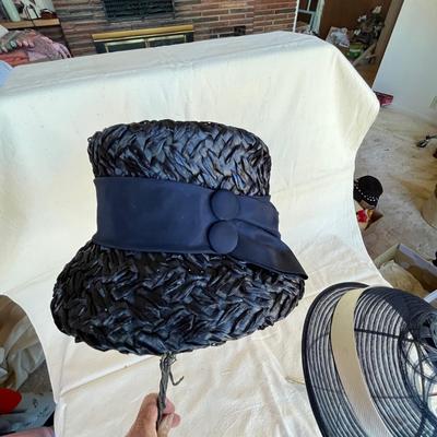 2 Vintage blue hats