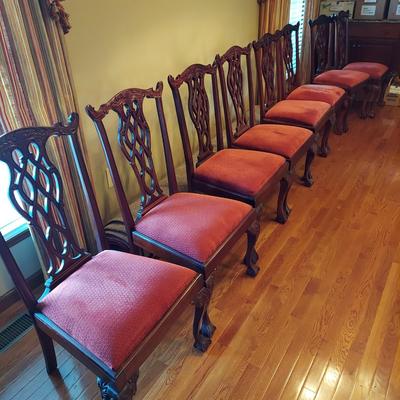 Eight Liberty Ribbon Back Chippendale Chairs (DR-BBL)