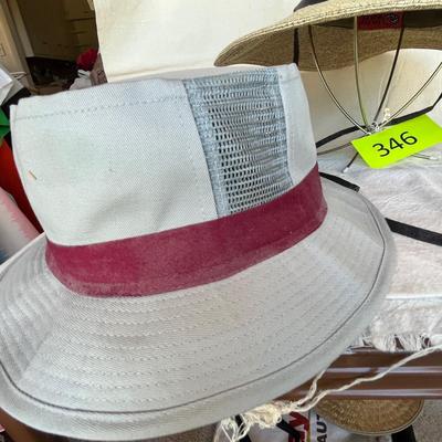 3 Vintage Straw hats & cloth hat