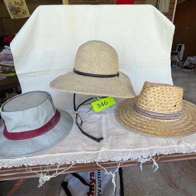3 Vintage Straw hats & cloth hat