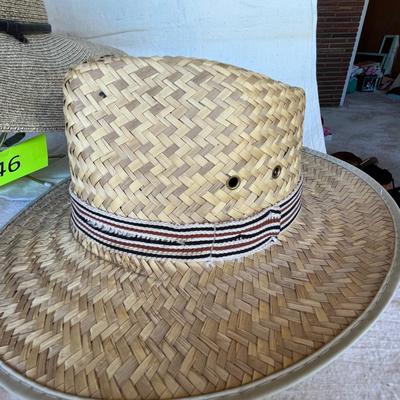3 Vintage Straw hats & cloth hat
