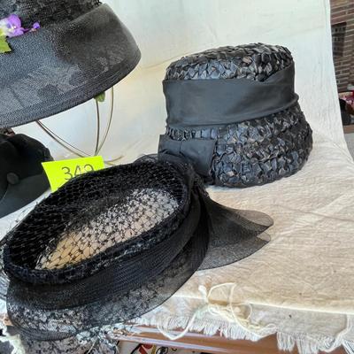 Lot of 4 Vintage Black Hats