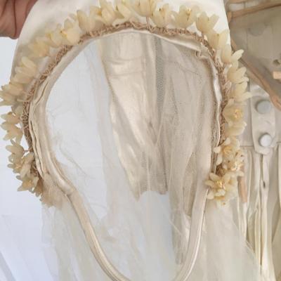 1935 satin wedding gown,