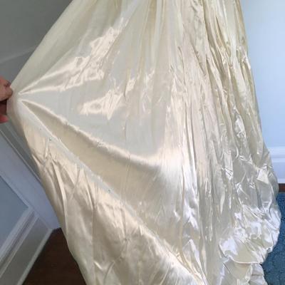 1935 satin wedding gown,