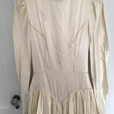1935 satin wedding gown,