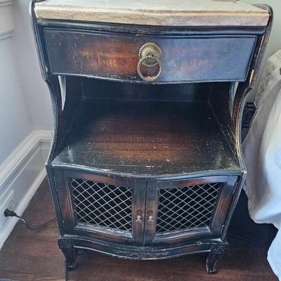 2 Bedside Tables with Marble Tops