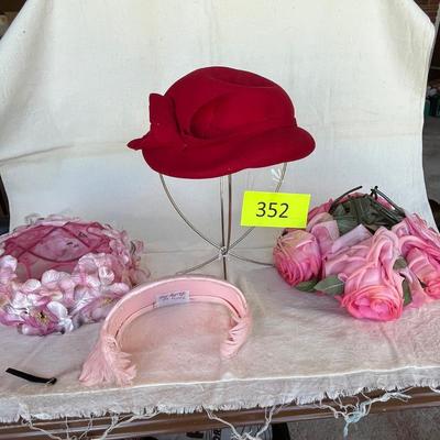 Lot of 4 Spring Vintage hats