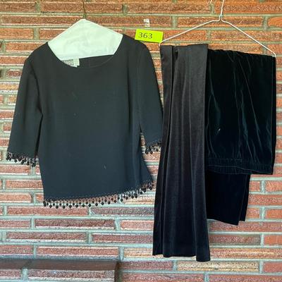 Velvet Pans & Black top