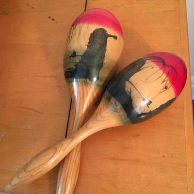 Vintage wood maracas
