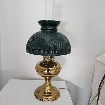 Vintage electirfied brass rayo oil lamp
