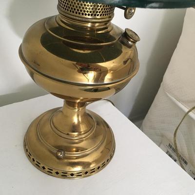 Vintage electirfied brass rayo oil lamp