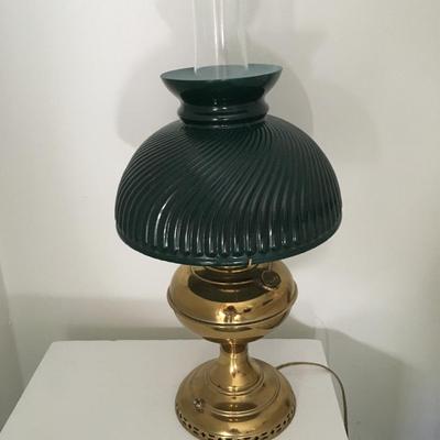 Vintage electirfied brass rayo oil lamp