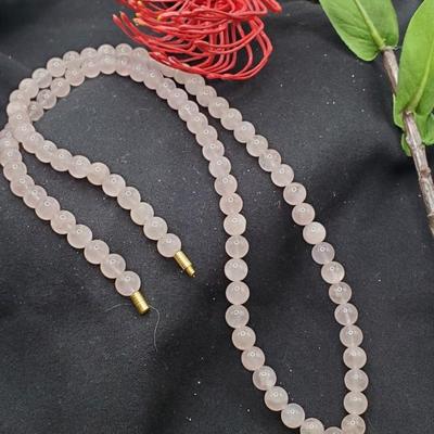 Pale pink jade necklace