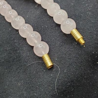 Pale pink jade necklace