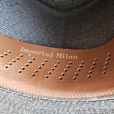 Vintage straw Fedora Hat, Size 7 3/8s Milan Disney Hats and Box!