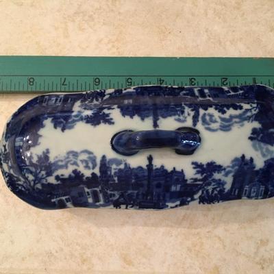 Vintage Victoria Transferware ironstone trinket box Flow Blue