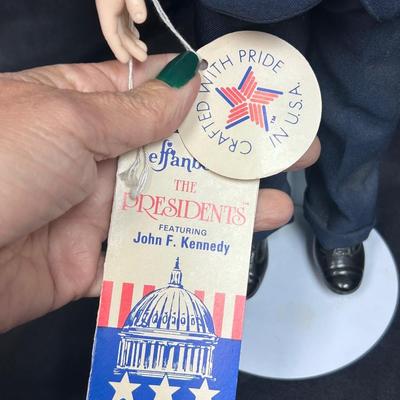 Vintage Effanbee The Presidents John F Kennedy Collector Doll with Stand and Hang Tag