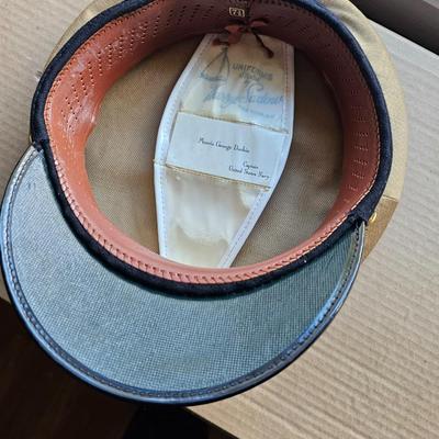 Captain's Hat United States Navy WW2 Tan Visor Peak Cap