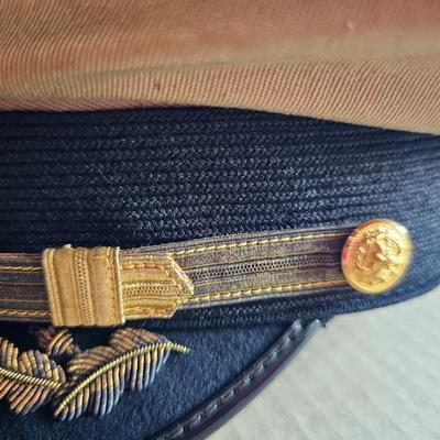 Captain's Hat United States Navy WW2 Tan Visor Peak Cap