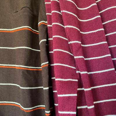 4 men's knit polos striped