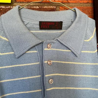 4 men's knit polos striped