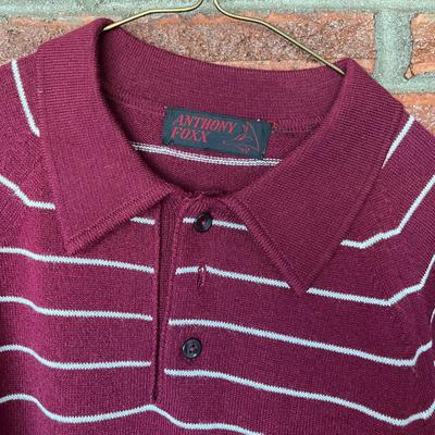 4 men's knit polos striped