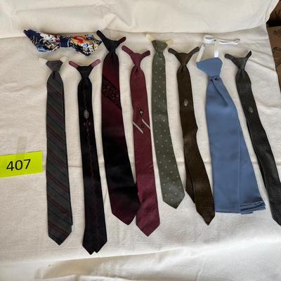 Lot of 9 Mad Men Clip on Ties