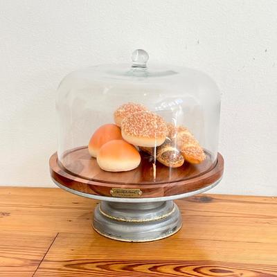 HEARTH & HAND With MAGNOLIA ~ Wood & Metal Covers Cake Stand