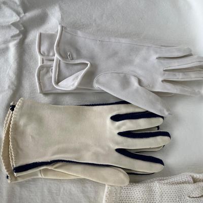 Lot of 6 Evening Gloves White/ Tan