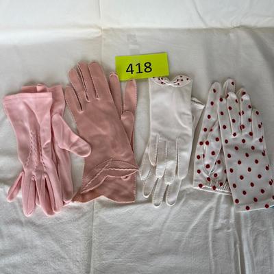 Lot of evening gloves - Pinks