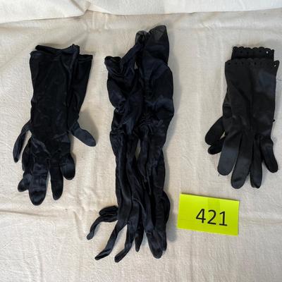 3 pairs black evening gloves