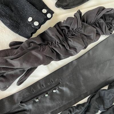 3 pair long black evening gloves