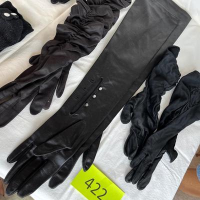 3 pair long black evening gloves