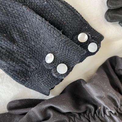 3 pair long black evening gloves