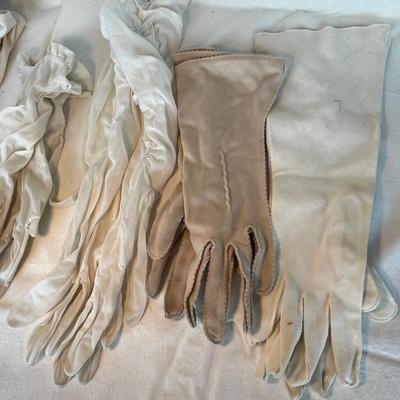White evening gloves